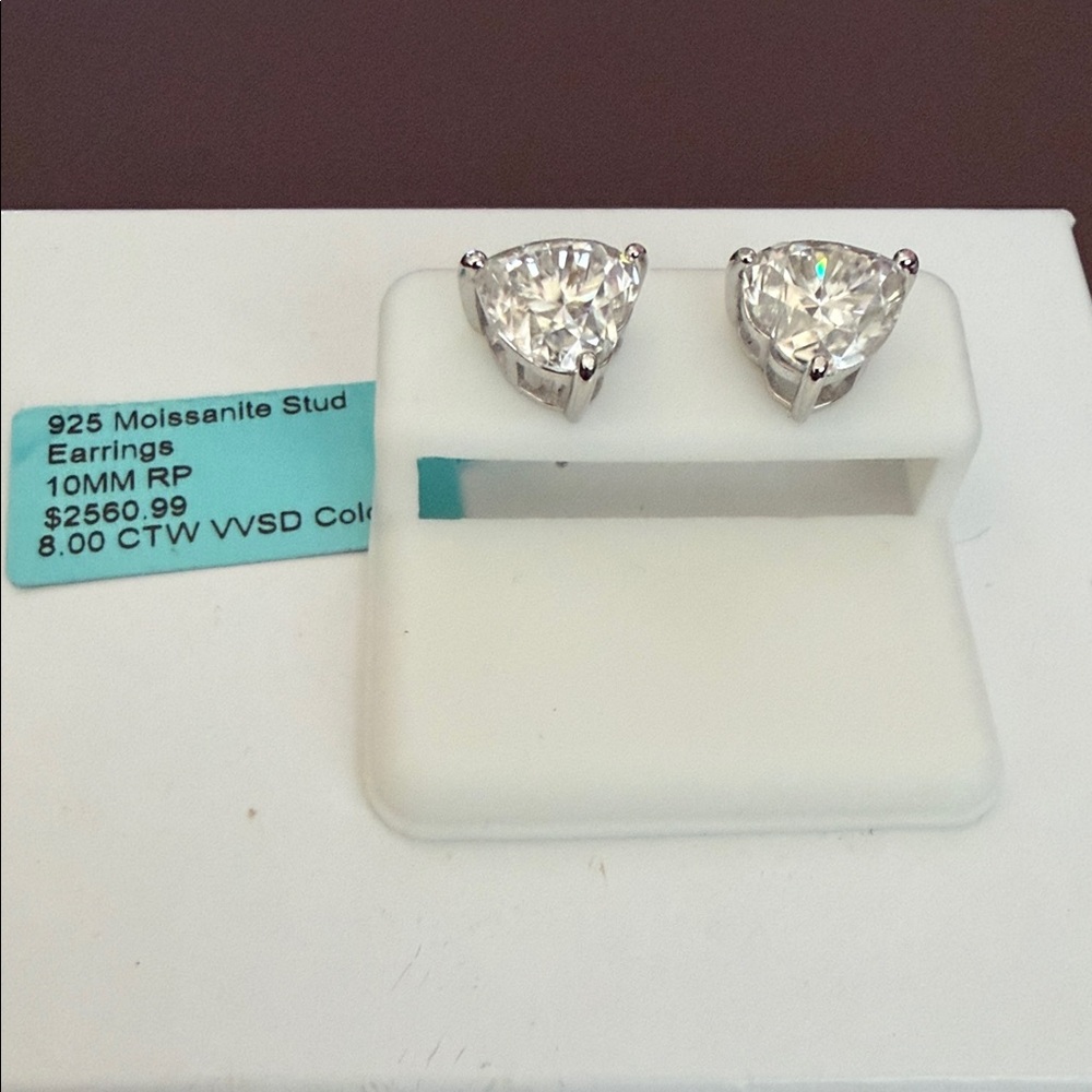 Moissanite Stud Earrings in Silver